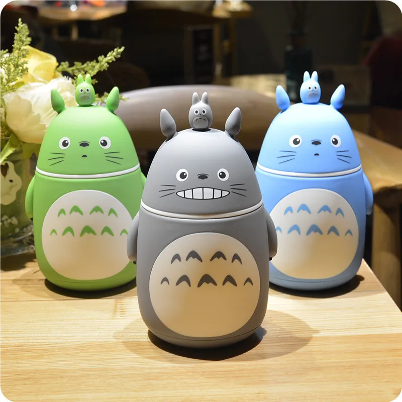 Skup Noverlty Cute kreskówka totoro przenośny Termos butelka kreatywny Anime Termos kubek i kubek szklany termosy butelka Dropshipping