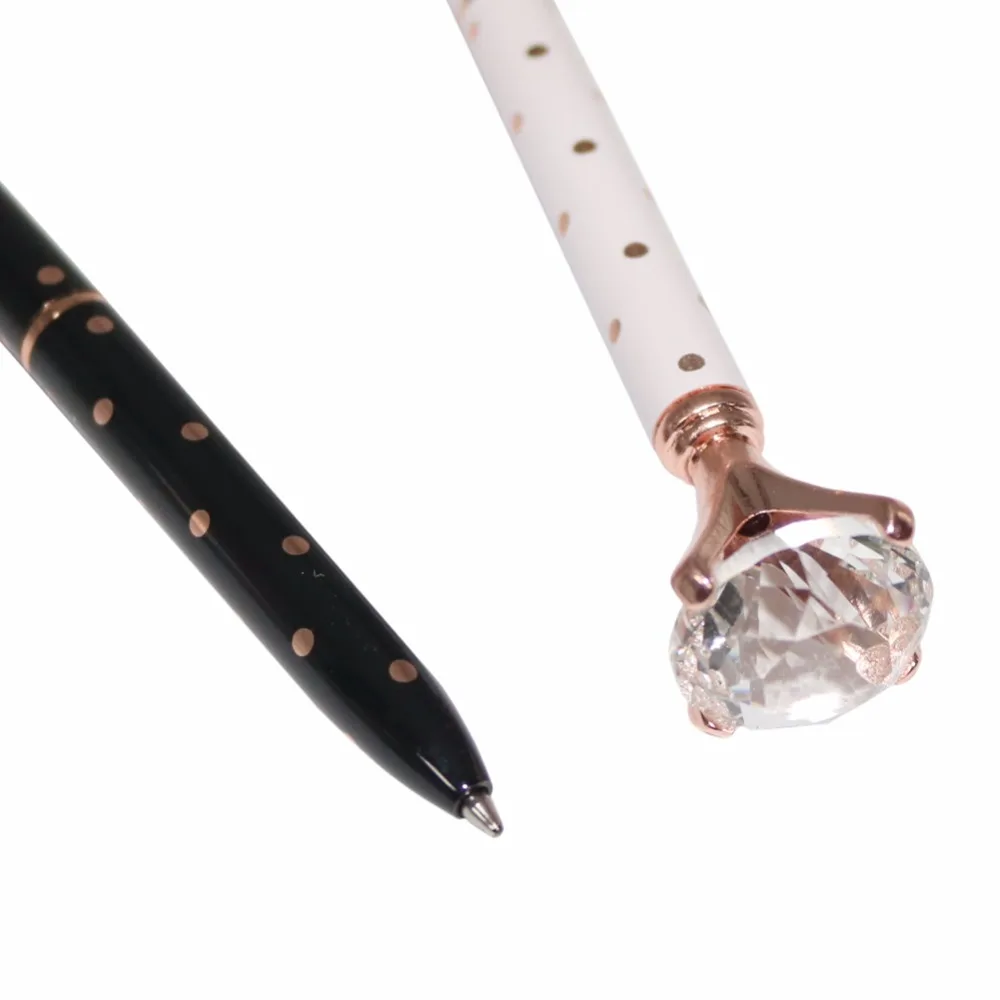 Новое металлическое пятно Алмаз ручка золотое украшение белый/черный 0,7 мм черный Заправка(Бесплатный синий карандаш) Подарочная коробка студенческие канцелярские принадлежности