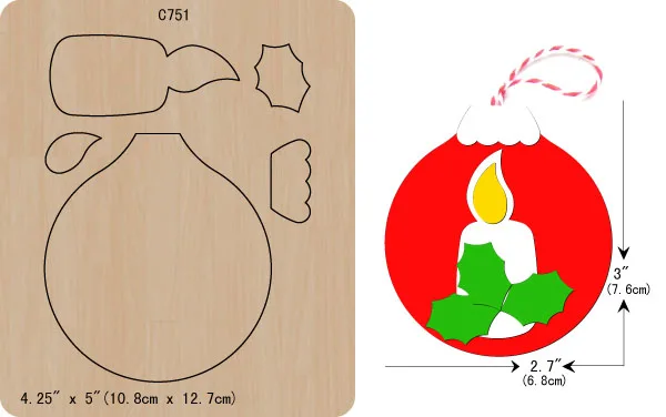 Новые рождественские украшения деревянные высечки скрапбукинга C-751 резки штампов нескольких размеров - Цвет: C-751