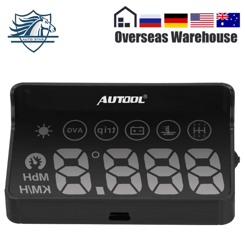 AUTOOL X30 Car OBD2 II EUOBD Car HUD Head Up Display Overspeed Warning System Projector Windshield Auto Electronic Voltage Alarm