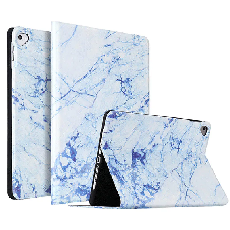 

For New iPad 2017 2018 Smart Voltage Case Marble Pattern PU Material Support Protective Cover For iPad Air 1 Air 2 Case