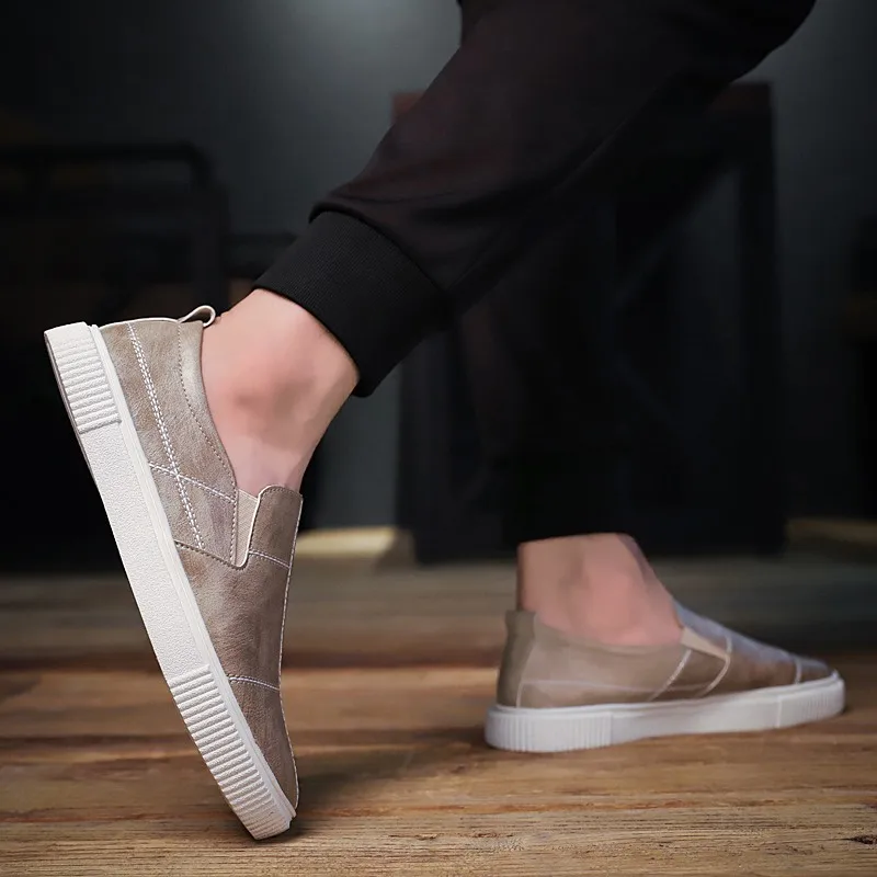 Мужская обувь кожаные мокасины Лоферы Tenis Masculino Adulto удобные слипоны без каблука