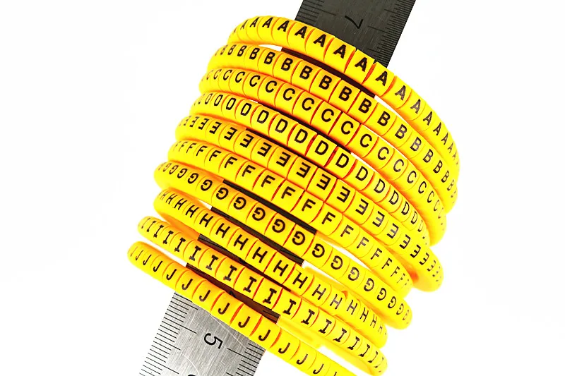 650 шт. желтый EC-0 EC-1 EC-2 EC-3 4mm2 A-Z двадцать английские буквы гибких печатных рукав