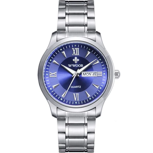 

Men Watches Brand Luminous Hour Day Date Clock Male Silver Stainless Steel Luxury Quartz Watch Men Casual Sport Wrist Watch