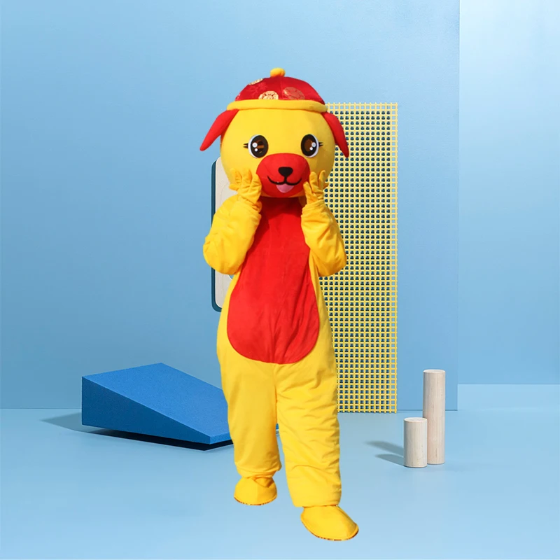 yellow Костюм талисмана для собаки, костюмы для косплея, вечерние костюмы для игр, одежда для рекламы, карнавал, Хэллоуин, Рождество, Пасхальный фестиваль для взрослых - Цвет: yellow