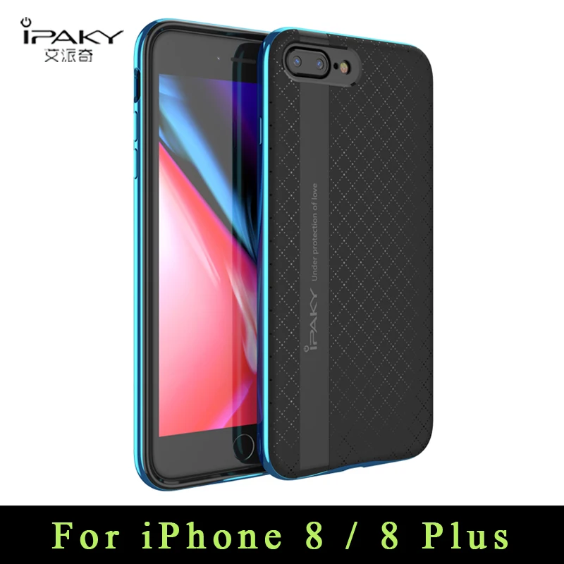 

For iphone 8 case iPaky Brand coque For iphone 8 plus case For iPhone 7 7 plus silicone Cover + PC Frame For Apple iPhone8 cases