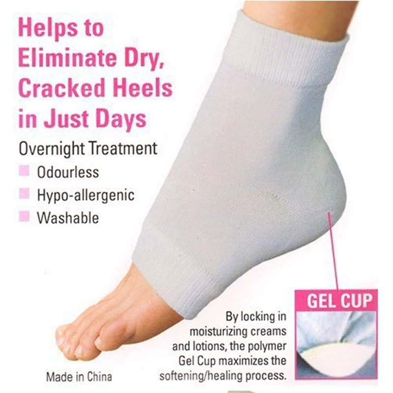 Средство для ухода за ногами увлажняющие силиконовые гелевые педикюрные носки для спа для ног массажер для пятки носки для педикюра(2 шт. = 1 пара