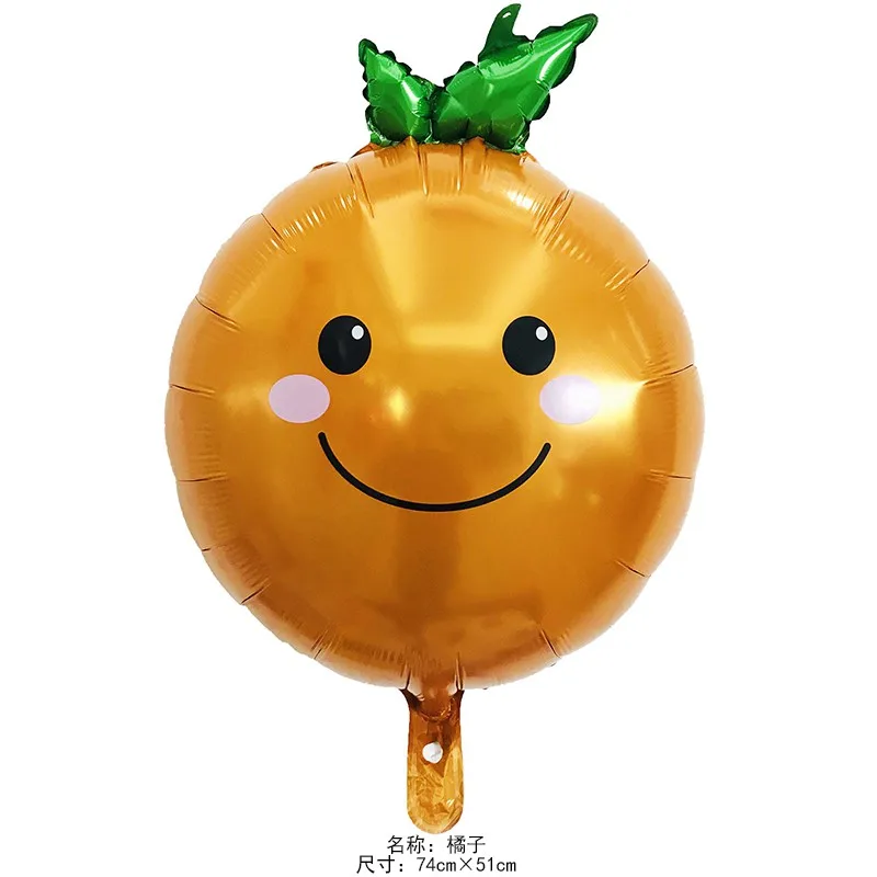 Шары в виде фруктов растительная пища гелиевый воздушный шар покрытый фольгой фермы вечерние украшения клубника морковно-оранжевый цвет Виноград банан Кукуруза Apple - Цвет: orange