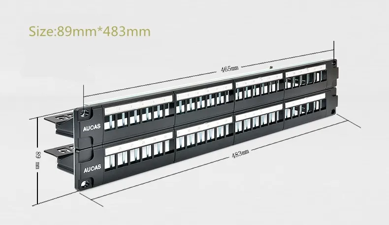 AUCAS 48 портов пустая патч-панель разгрузка Модульная патч-панель пустая рамка с кабельным менеджером бар неэкранированный для модуля 180 градусов
