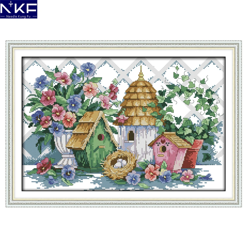 NKF Summer Home Counted Cross Stitch 11CT 14CT DIY Cross Stitch Kits