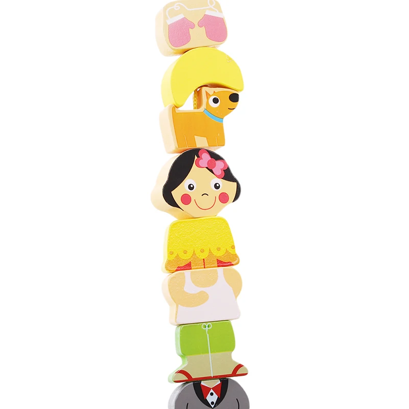 Детские деревянные игрушки для детей 2-4 лет, детские цветочные бусы, шнуровочные головоломки для раннего обучения, развивающие игрушки для малышей
