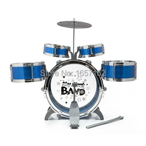 My First Band Baby Jazz Drum Set Musical Instruments Educational Learning Toy 5 Drums 1 Gong 2 Drumsticks 1 Foot Switch No Stool Instrumentation Mechanic Toy Bouquetinstrument Music Aliexpress
