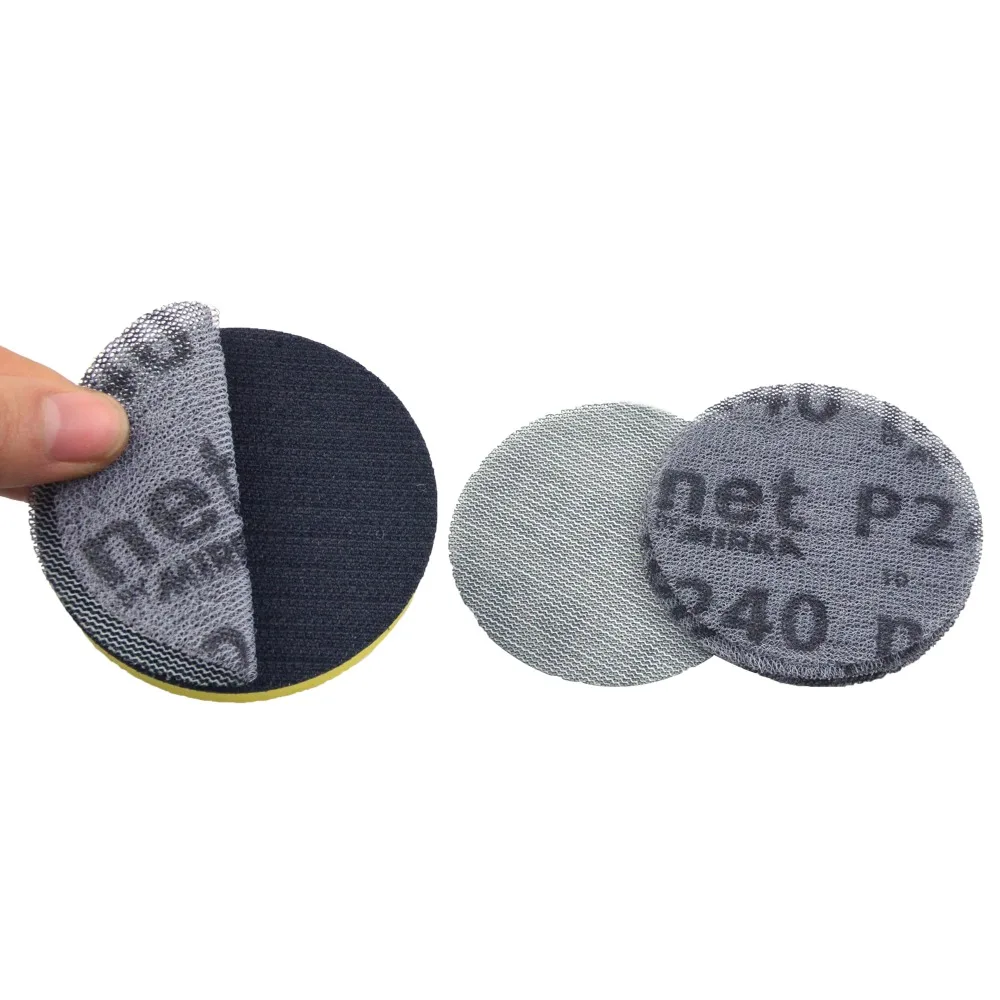 10PCS 3 Inch(75mm) Mesh Dust-free Anti-blocking Hook&Loop Sanding Discs Round Abrasive Sandpaper for Metalworking, 80#/180#/240#