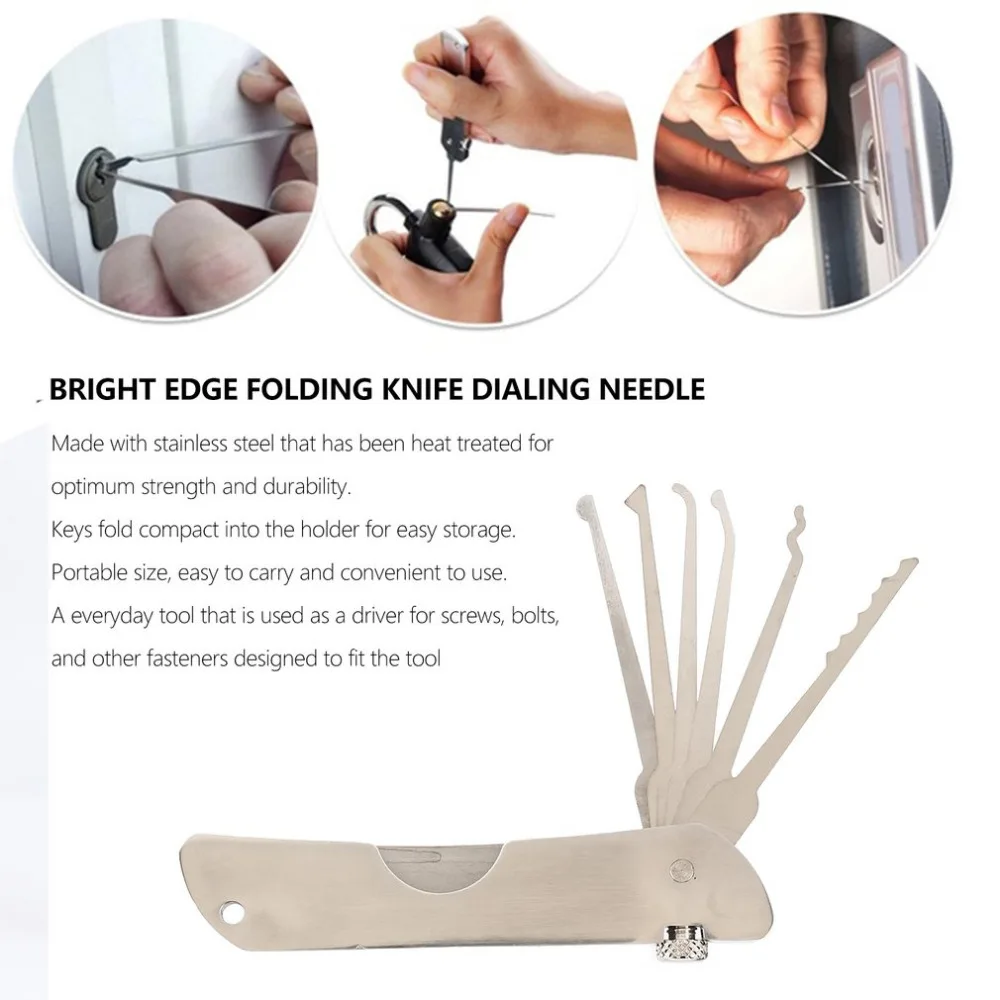 

2019 Portable Stainless Steel Folding Lock Padlock Quick Unlocker Disassemble Repair Tool Gadget Locksmith Training Tool Set