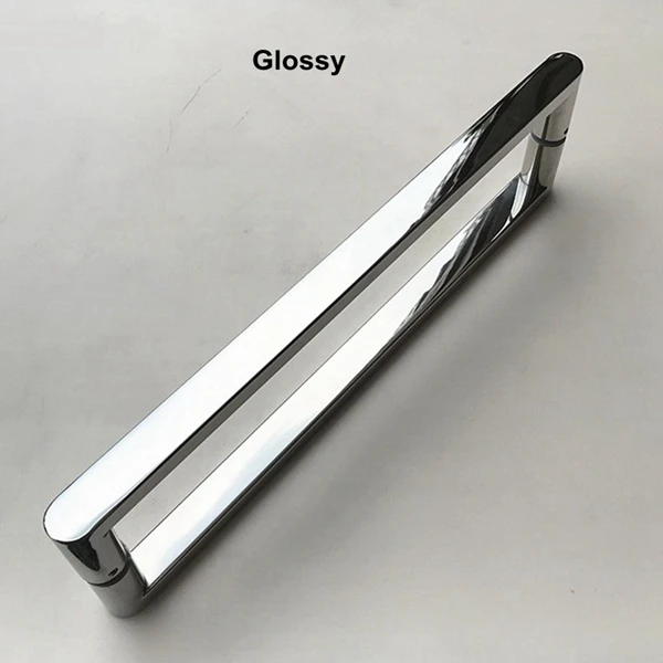 Двойная боковая душевая стеклянная дверная ручка квадратная назад-к-назад 304 нержавеющая сталь ванная раздвижная дверь нажимная дверная ручка - Цвет: Glossy