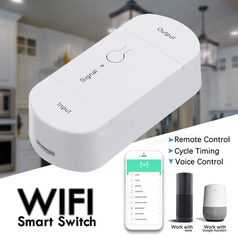 

10A Basic Wireless Remote Wifi Switch For Smart Home Support For Alexa Assistant AC110-220V