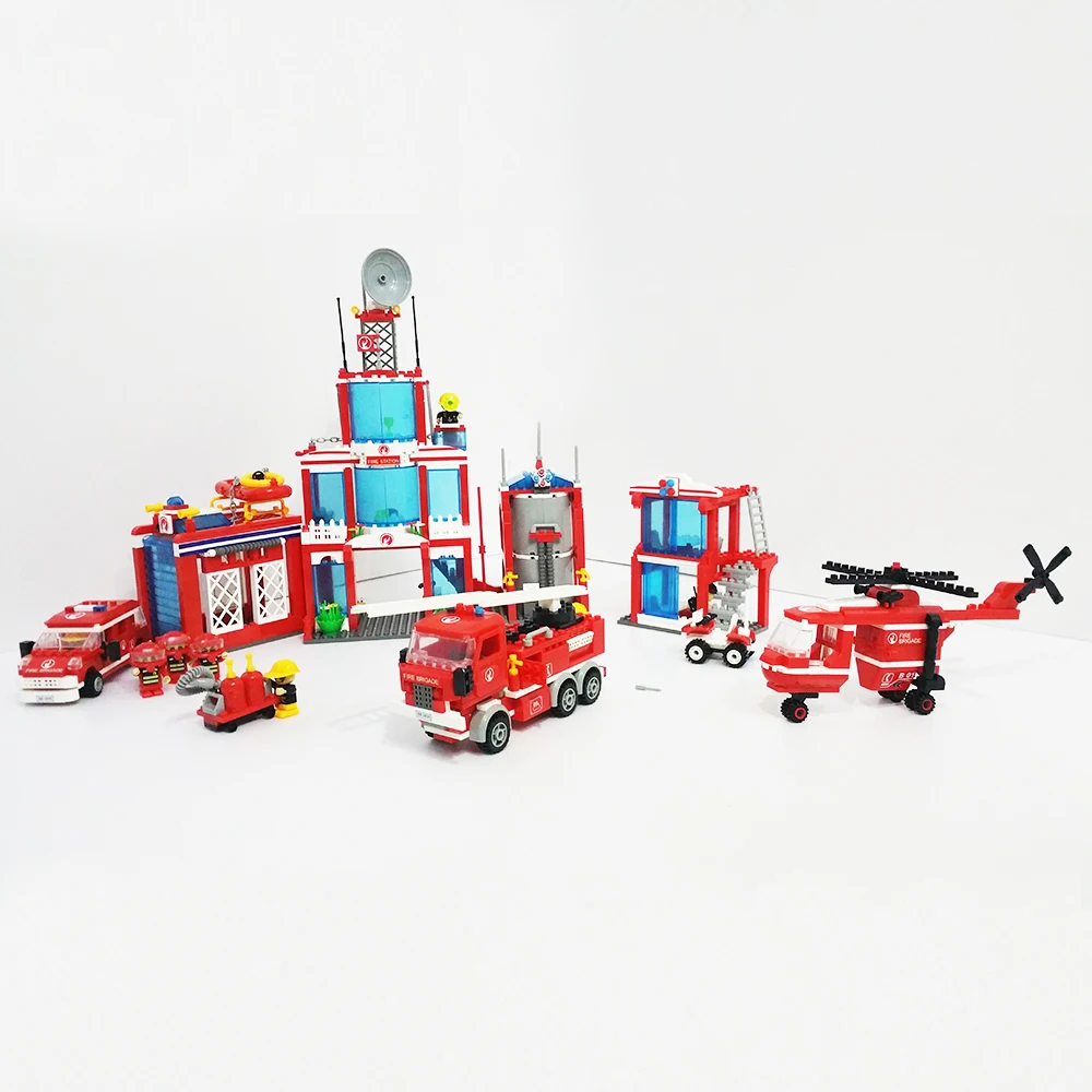 

Model building kits Extra Large fire station 1285 Pcs Compatible with lego City 3D blocks Educational toys hobbies for children