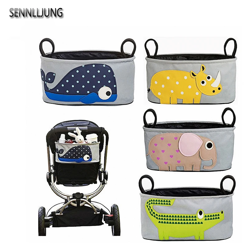 

New Arrival Top Fashion Organiser Stroller Hanging Basket Baby Storage Bag Accessories Diaper Backpack Linen High Quality