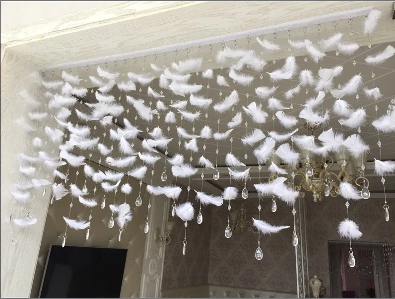 

NEW Partition crystal bead curtain finished product entranceway curtain decoration curtain feather bead curtain