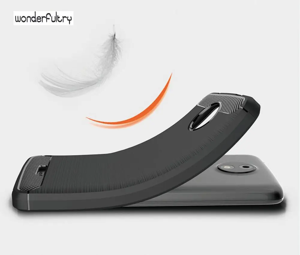 Wonderfultry для MOTO C плюс В виде ракушки Fundas Coque углеродного волокна матовый чехол Капа