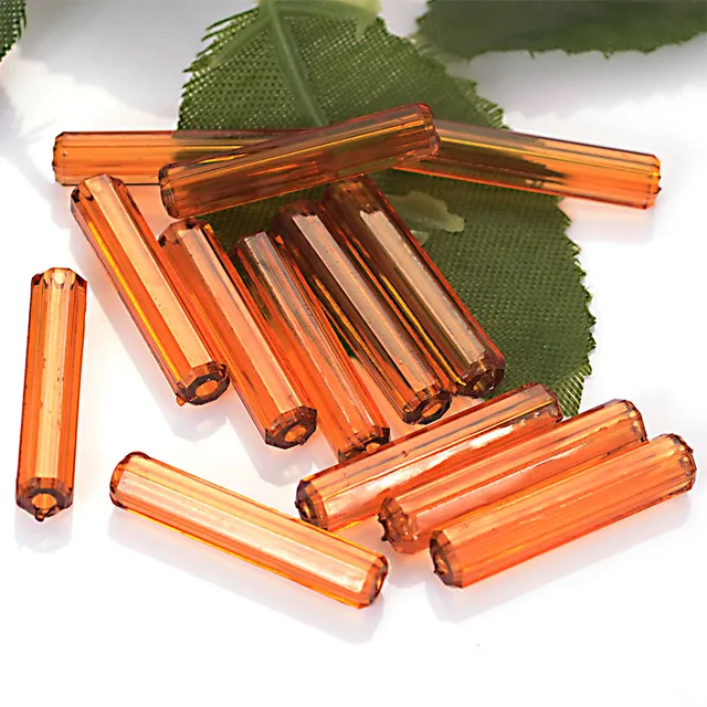 Buy Transparent Acrylic Tube Loose Beads 24x5mm Faceted Tube Beads Plastic Tube
