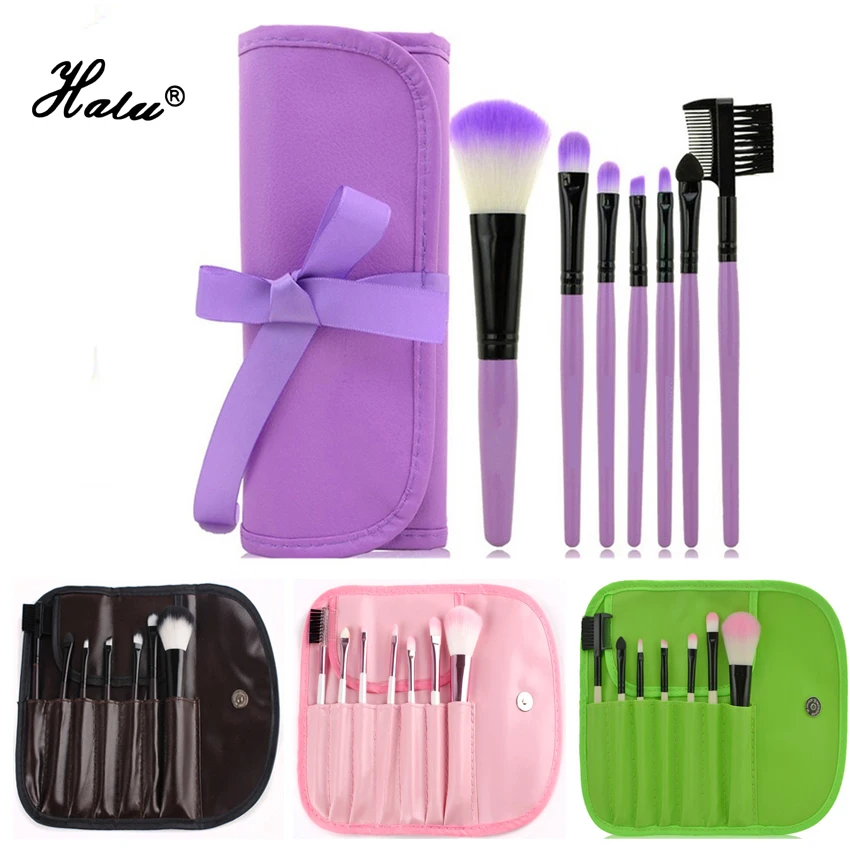 Hot Sale 7pc 8pc Natural Eye Makeup Brushes Set With Bag Professional Cosmetic Eyeshadow Blush make up Brush | Красота и здоровье