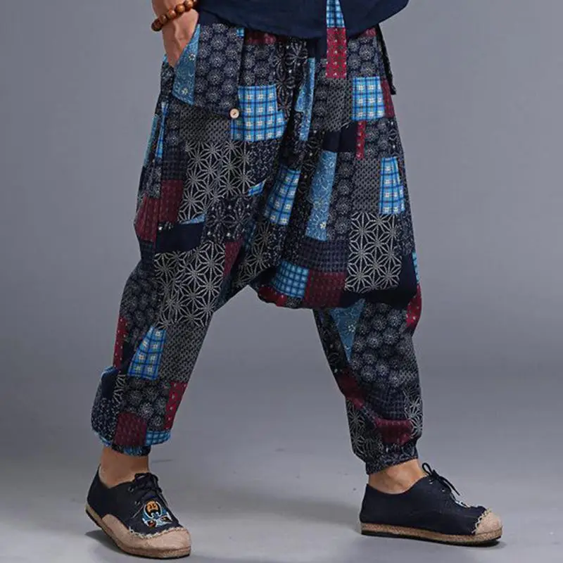 Ethnic Dance Casual Pants Loose Harem Pant Men Women Trousers Long Pants Cotton Linen Pants Hombre Sweatpants Unisex Trousers