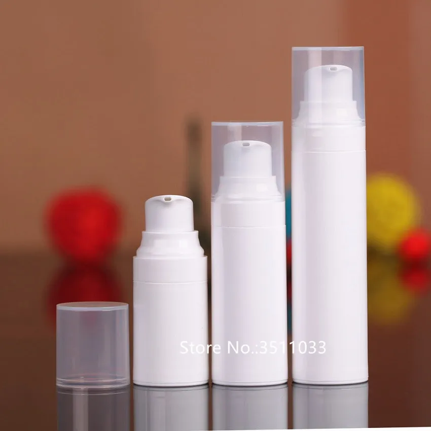 20PCS 15ML 30ML 50ML White Airless Pump Bottle For BB Cream Airless