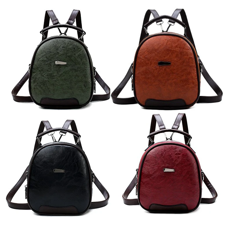 

Fashion Ladies Shoulder Bag Personality Retro Style Back Shoulder Crossbody Small Round Bag Casual Banquet PU Functional Package