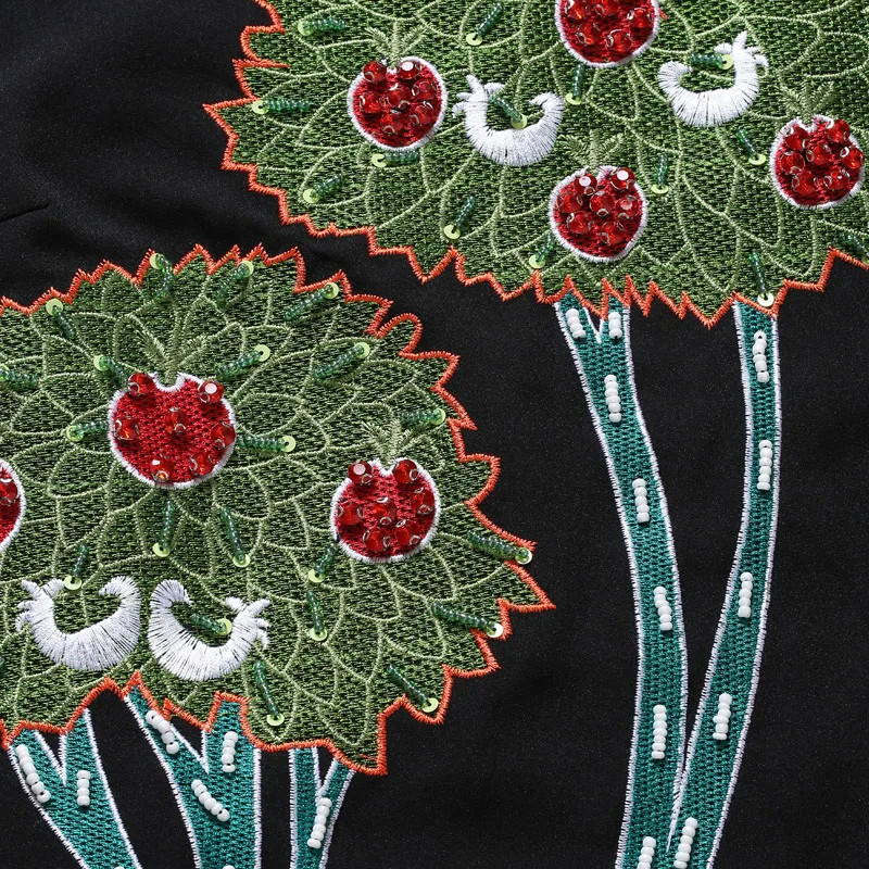 M ~ 3XL плюс размер вышитые платья с бриллиантами блестками длинным рукавом женское