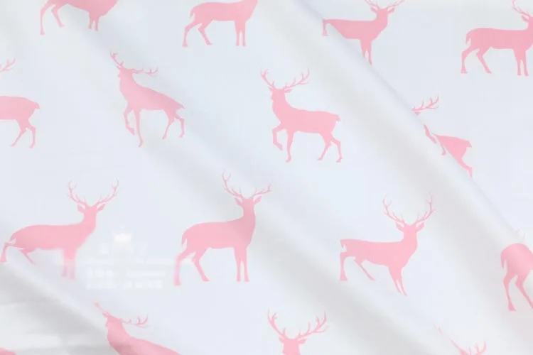 Серый розовый мультфильм олень стрела саржа хлопок ткань для DIY лоскутное шитье подушки детское платье постельные принадлежности украшения 50x50 см