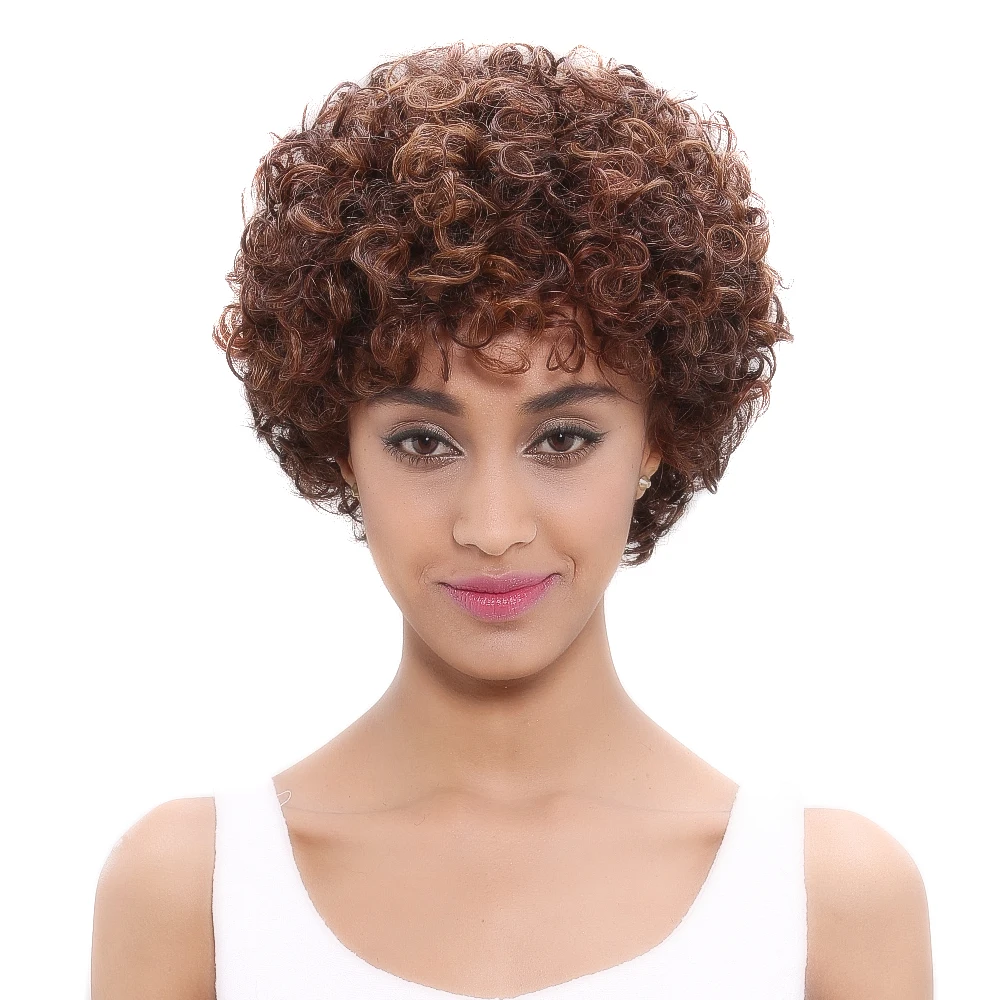Дебютный бразильский Remy кудрявый парик из человеческих волос спиральный кудрявый цвет DX1029 блонд короткие человеческие волосы боб парики для женщин