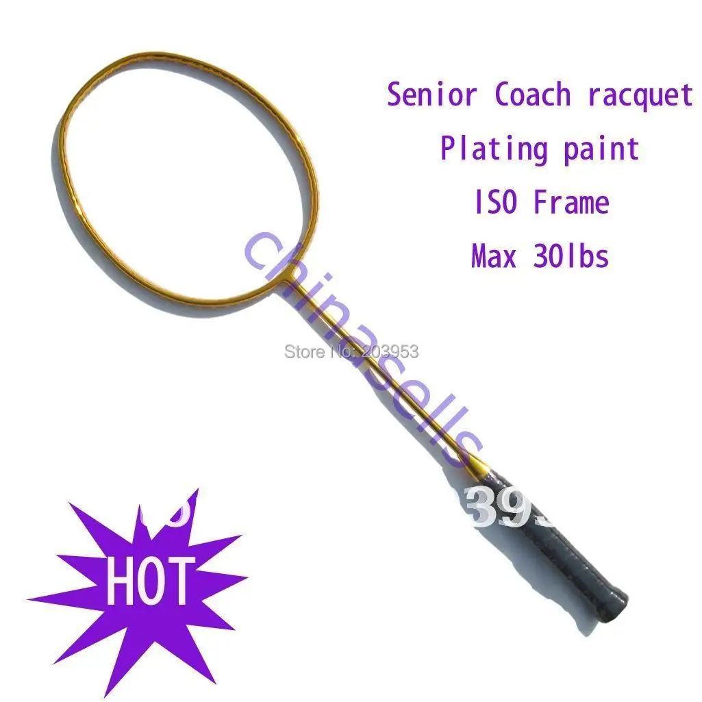 Coach dedicated badminton racket racquets no logo, New, 3 colour, 30Lbs, Full carbon, free 1 sweatband, 1 line (already str