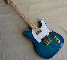 Factpry Custom Tele Guitar telecastor blue color with flamed top TL guitars musical instrument shop,gold hardware Factpry Custom Tele Guitar telecastor blue color with flamed top TL guitars musical instrument shop,gold hardware