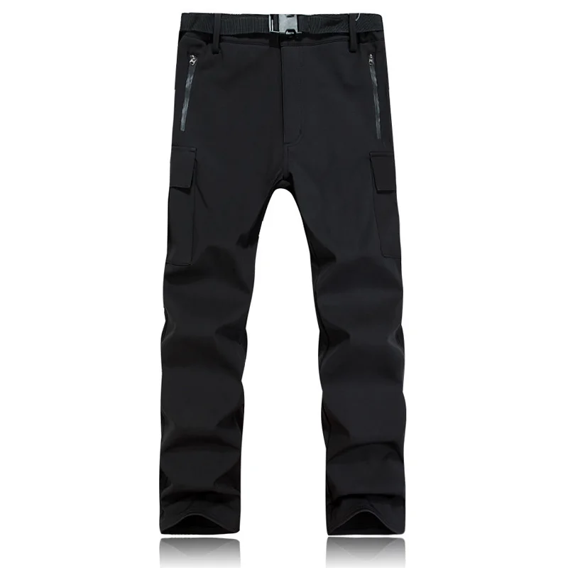

Outdoor Men Charge Style Grasp Sweat Trousers Green Black Warm Windproof Thick Soft Shell Pants Mountaineering Ski Pants Winter