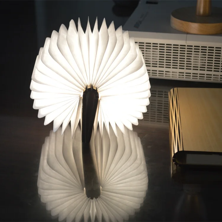 Новые креативные деревянные складные страницы Led форма книги ночник освещение