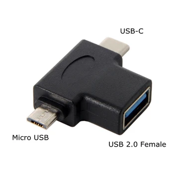 

USB-C USB 3.1 Type-C & Micro USB Combo to USB 2.0 A Female OTG Data Host Adapter connector