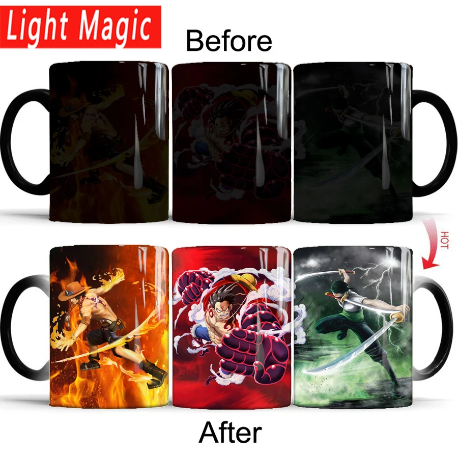 Кофейные кружки Gear four Super Luffy Ace Zoro Термочувствительная кружка лучшие подарочные