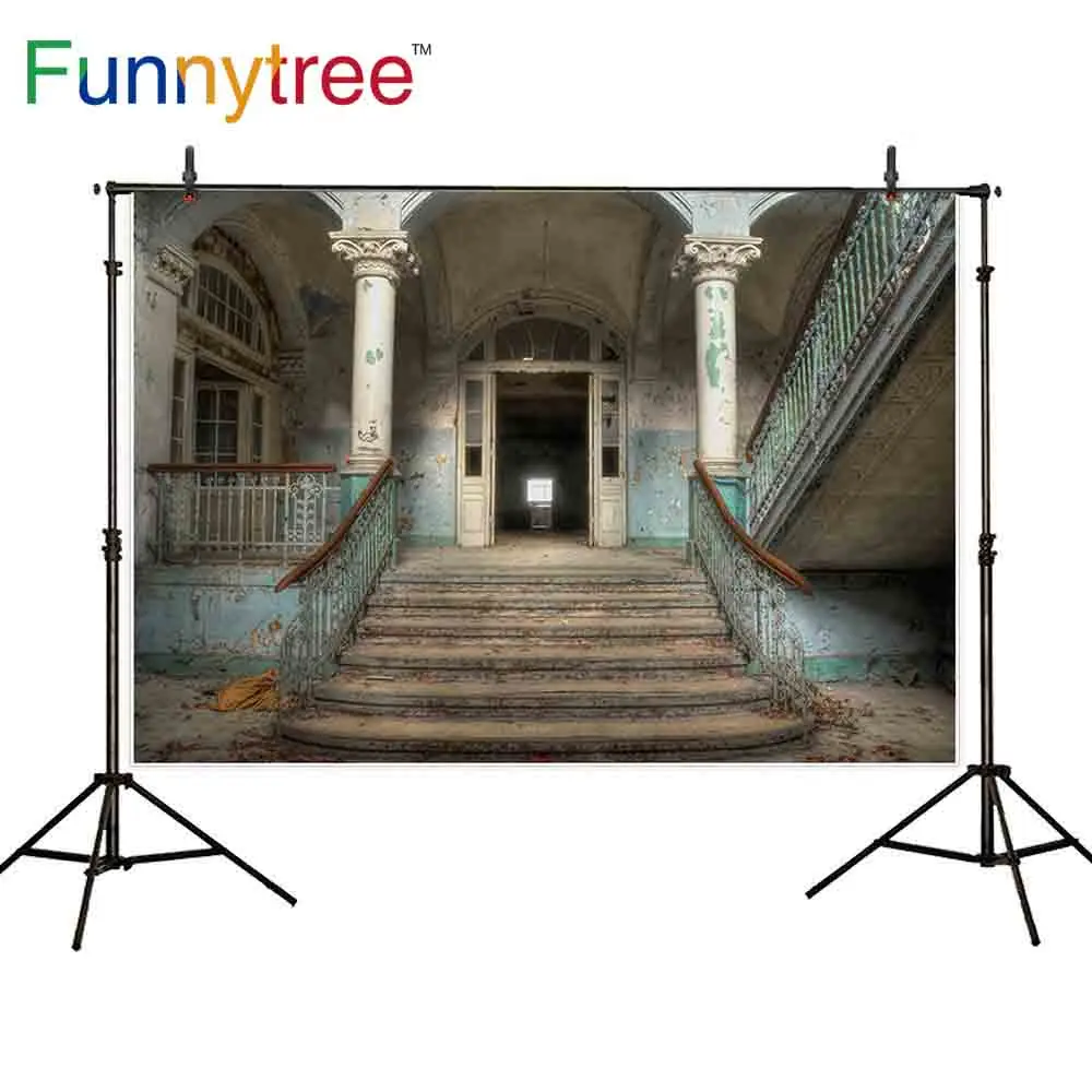 Funnytree 写真の背景スタジオ歳放棄建物玄関階段柱背景 Photobooth Photocall 背景 Aliexpress