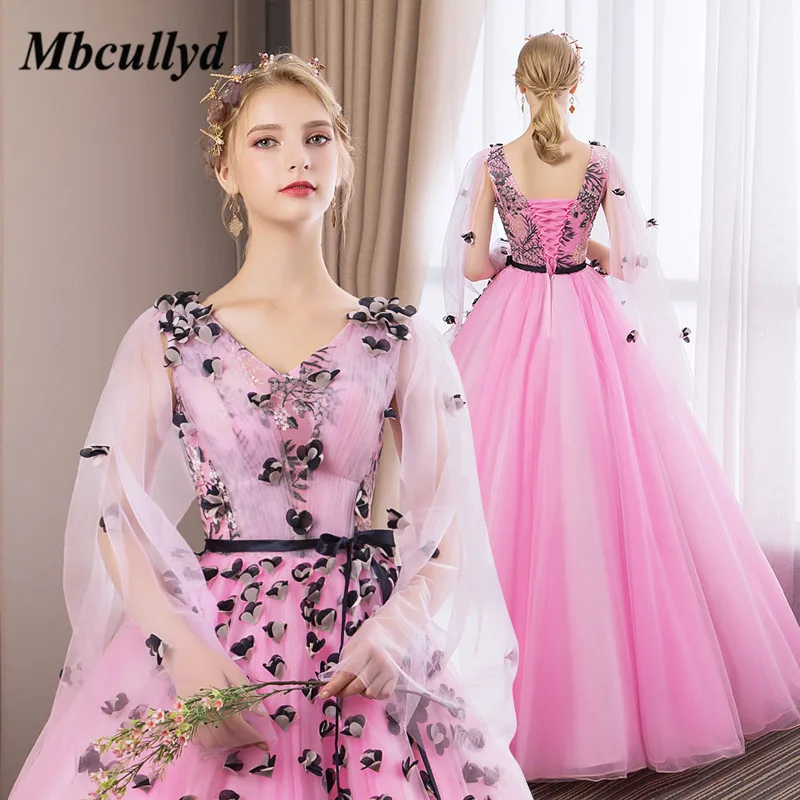 Бальное платье Mbcullyd сверкающее розовое Quinceanera на шнуровке 16 с оборками vestidos de 15 anos