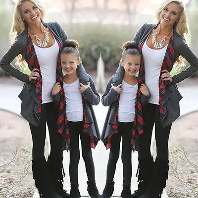 

Family Matching Outfits Mother Daughter Cardigan Outwear Jacket Long Sleeve Casual Spring Autumn Winter Women Girls Cardigan