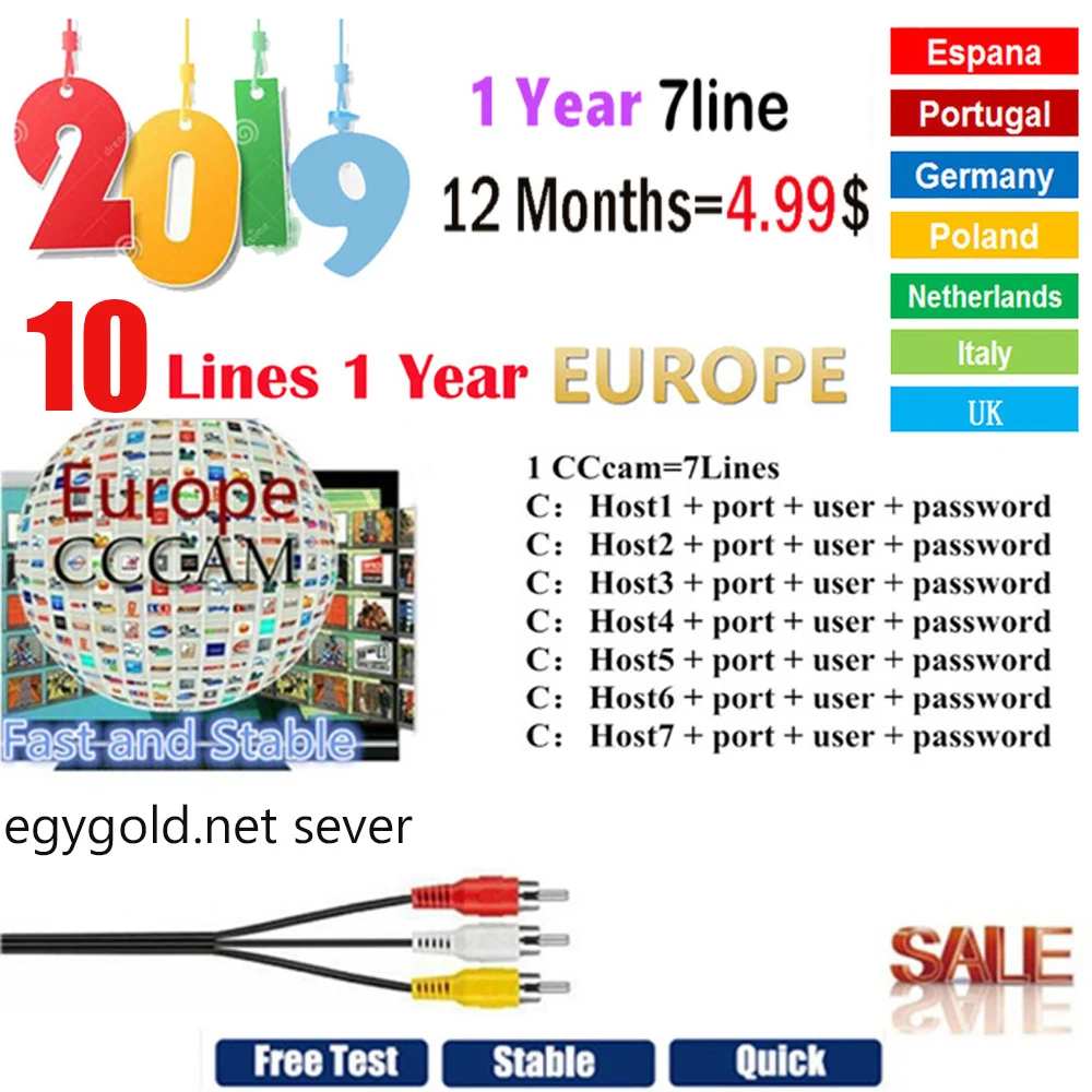 

2019 most stable cccams clines for Europe spain Satellite tv Receiver 5/7/10 lines oscam mgcam WIFI FULL HD DVB-S2 Ccams for v7