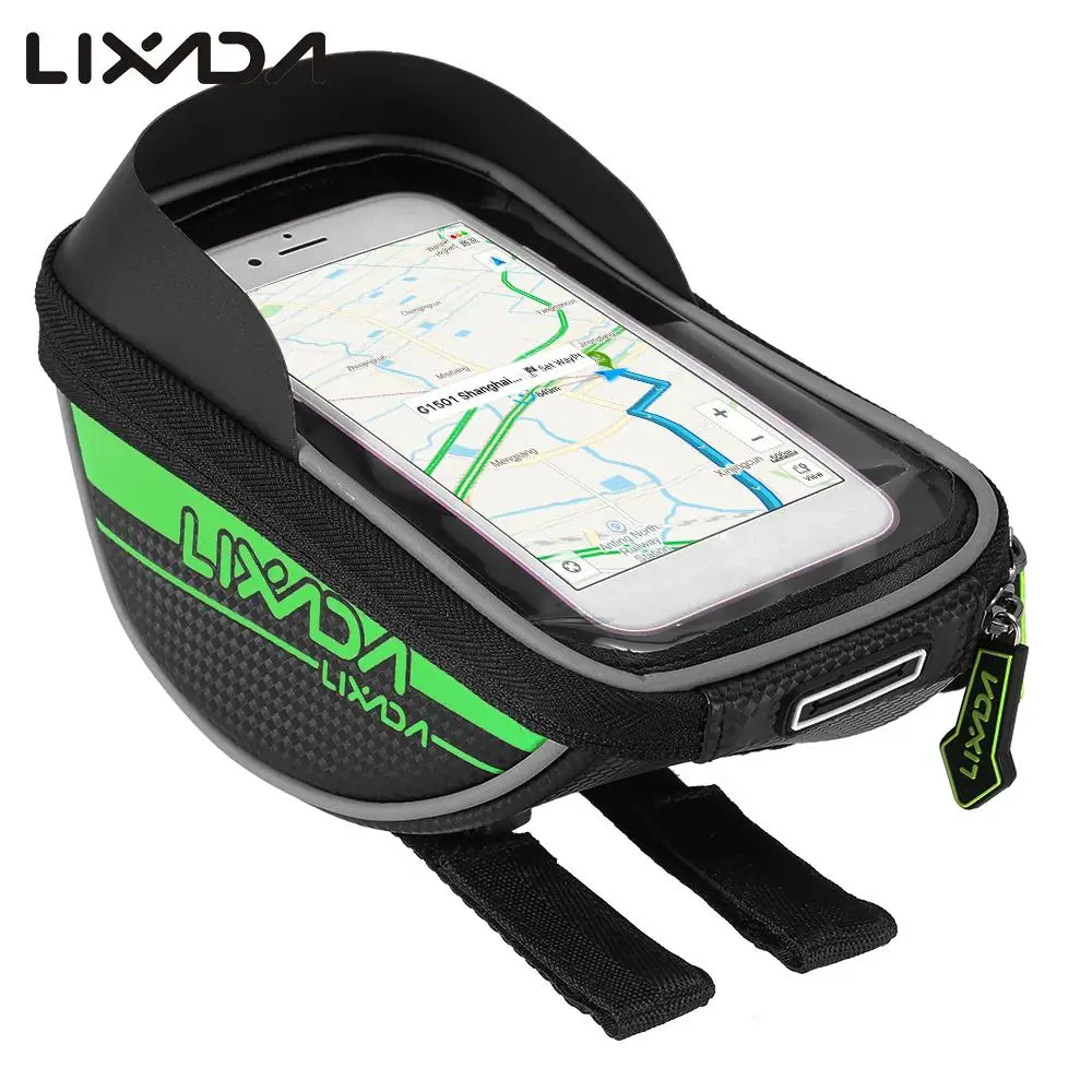 Flash Deal Lixada Bike Bicycle Bag Top Tube Handlebar Bag Touchscreen Cell Phone Mount Holder MTB Road Bike Bicycle Front Frame Bag 3