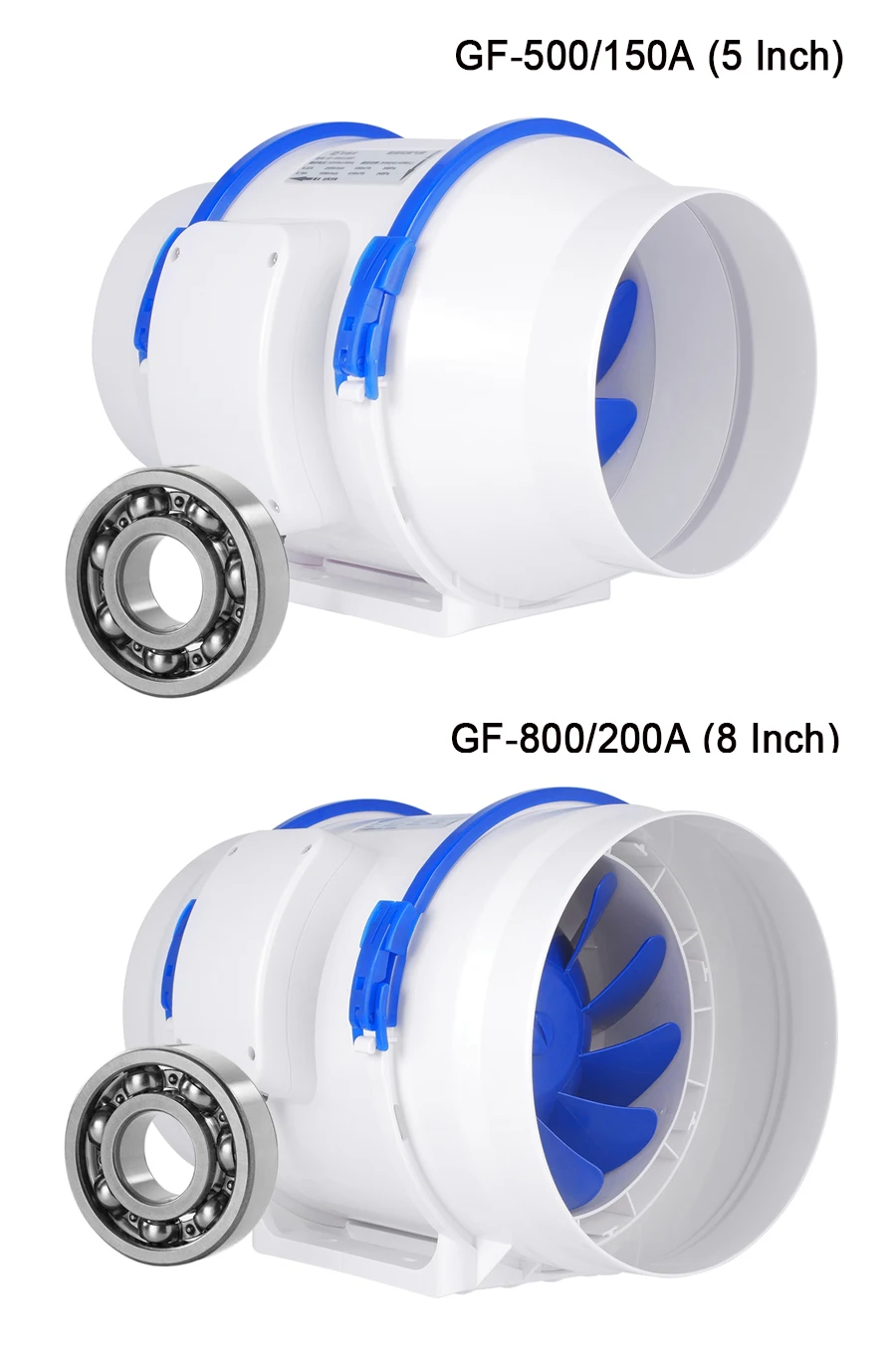 Hon& Guan 110 V встроенные вентиляторы, 5 ''(ø125mm) Встроенный воздуховод вытяжной вентилятор Макс поток воздуха 280m3/h для ванной комнаты, теплицы, гидропоники