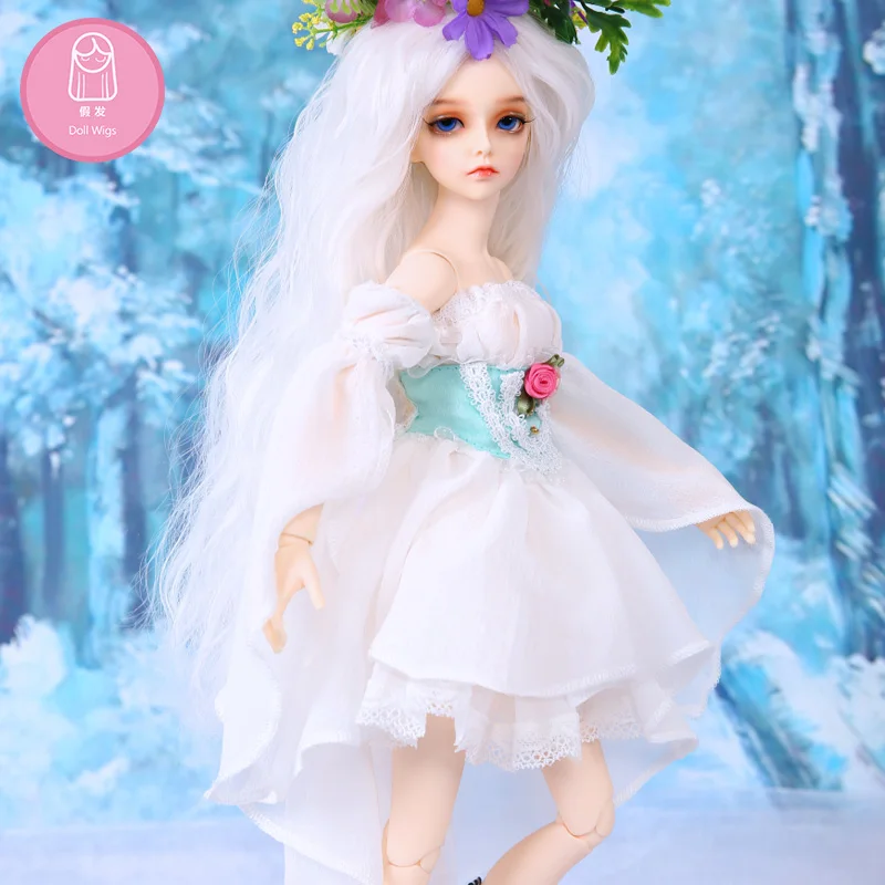 Perücke Für BJD Puppe freies verschiffen größe 7 8 zoll 1 4 hohe temperatur perücke handmade lange haar bjd sd puppe Perücken in schönheit Online