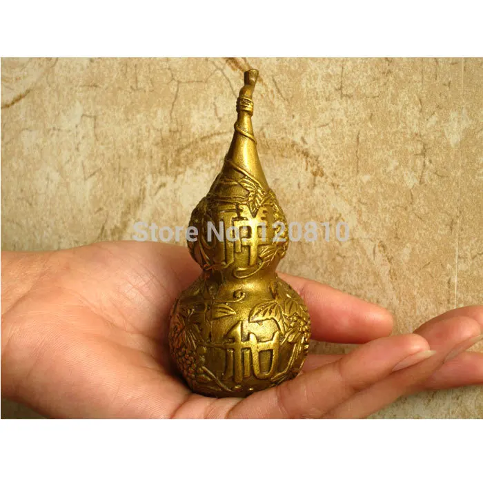 

Feng Shui enhance Affection couples copper gourd crafts ornaments decorations statue