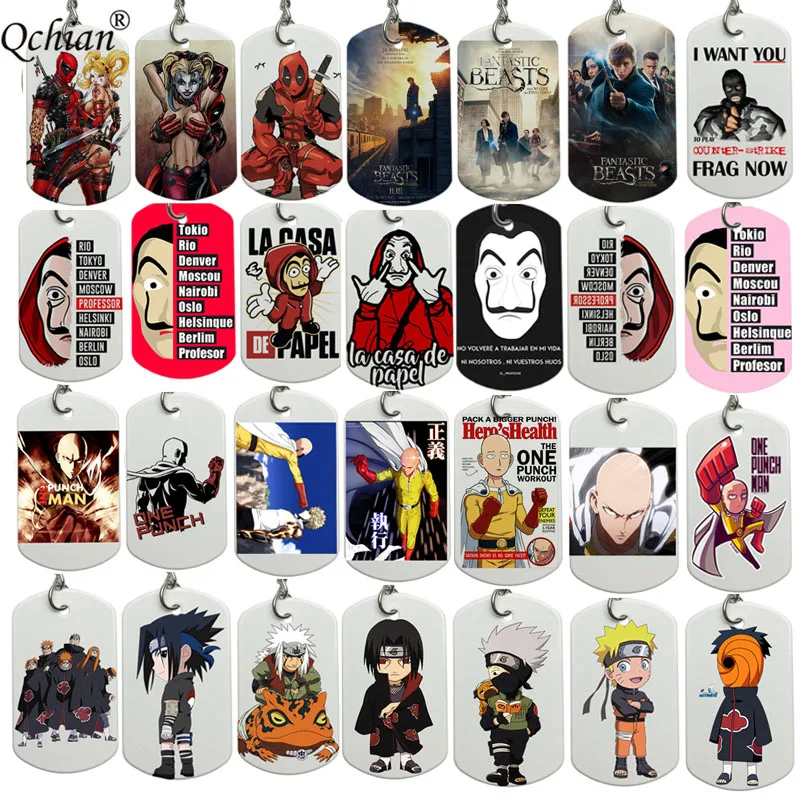 

Anime One punch man saitama Naruto itachi la casa de papel Key Chains Metal Keychain key Ring Holder Porte Clef Gift Jewelry