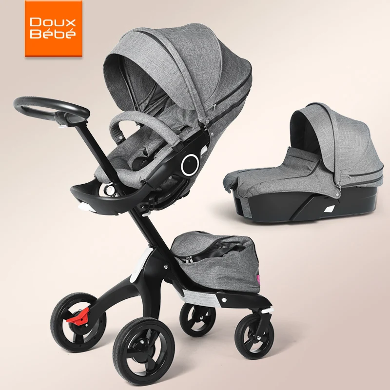 

British Douxbebe High View Baby Carriage Carrier Can Sit on A Reclining Folding Shock Absorber Imported Brand Baby Cart