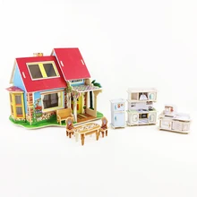 ROBOTIME мебель игрушки хобби для детей обучение образование 3D головоломка куб кукольный дом Миниатюрный модельный Комплект Кухня DV180