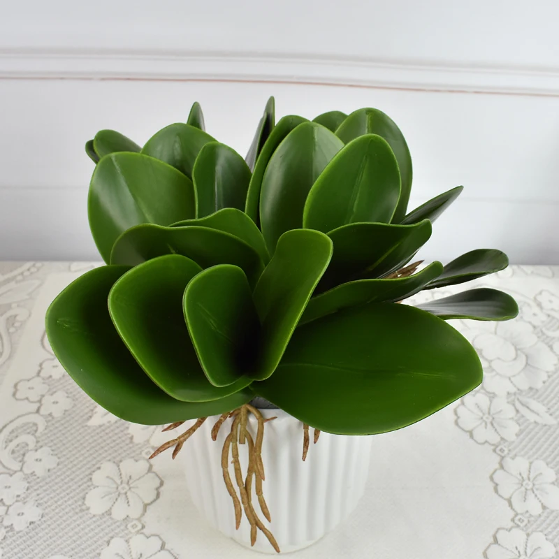 

Artificial flower, leaves of Phalaenopsis (moth orchid), leaf / green (green) / 1 bundle